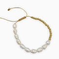 Pulsera mitad dorada mitad perla cultivada PU2144G52
