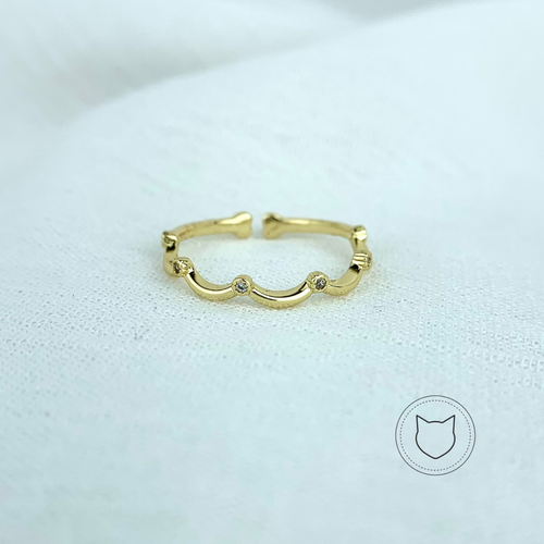 ANILLO DE BAÑO DE ORO Y CRISTALES TALLA AJUSTABLE AN3101G54