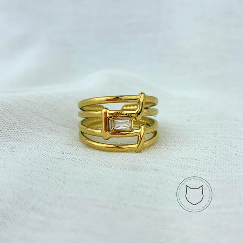 ANILLO DE ACERO Y CRISTAL TALLA 7.5 AN2529G42