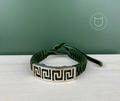 PULSERA DE PLATA 925 Y CUERO VERDE PU0634M