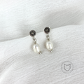 ARETE DE PLATA 925, PERLA CULTIVADA Y MARQUESITAS AR0916M23