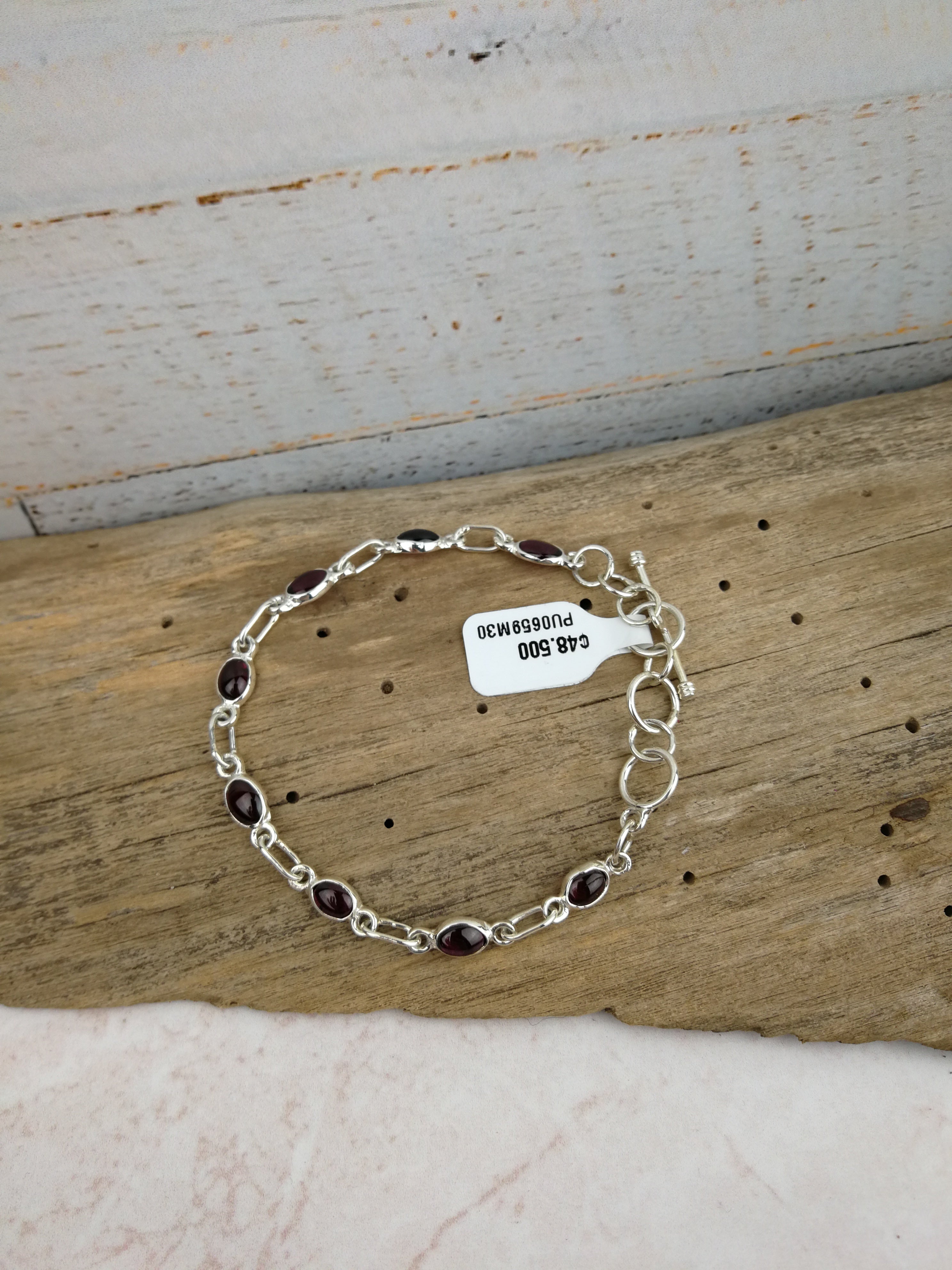 PULSERA DE PLATA 925 Y GRANATE PU0659M30