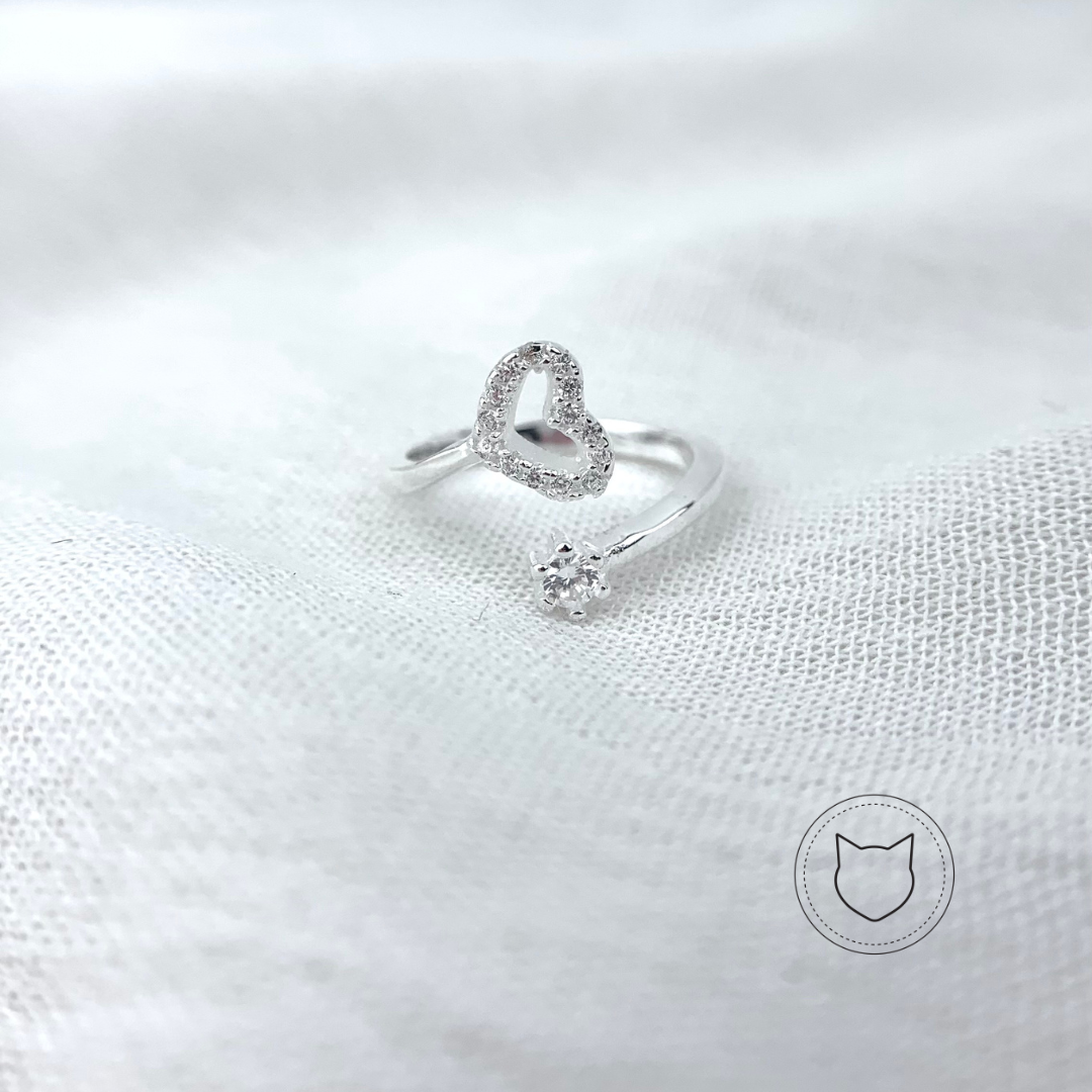 Anillo plata 925 cristales con corazón AN2342L5