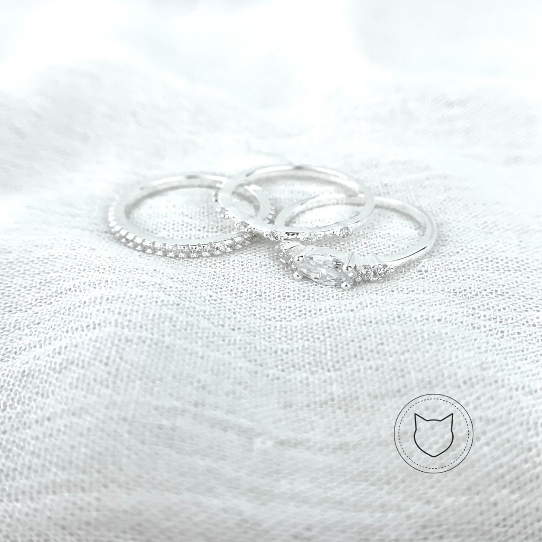 ANILLO TRIPLE DE PLATA 925 Y CRISTALES AN2599L25