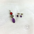 SET DE PLATA 925, AMATISTA, PIRITA Y CORAL SE0647M34