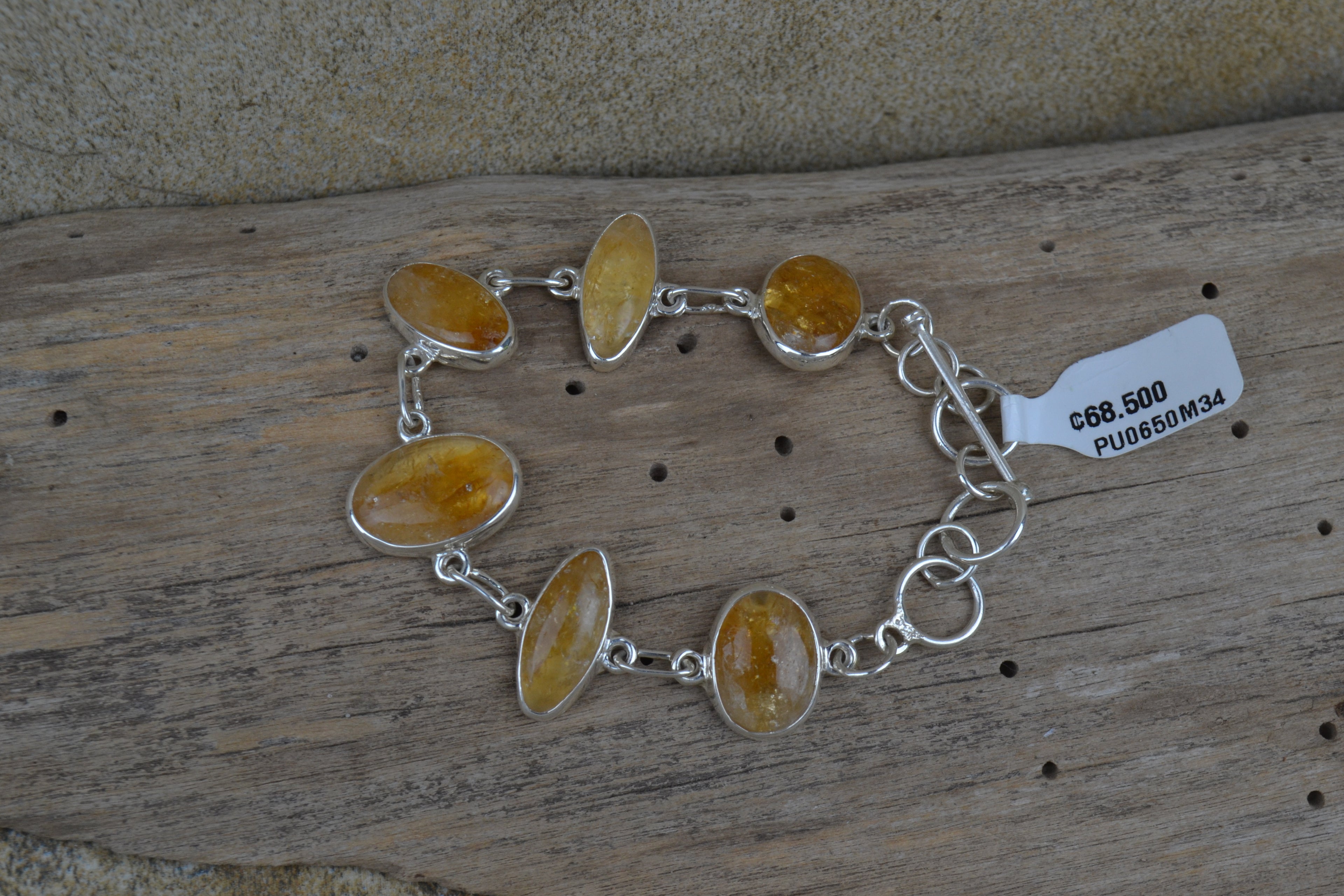 PULSERA DE PLATA 925 Y CITRINO PU0650M34