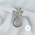 DIJE PLATA 925 MARIPOSA Y CUARZO ROSA DI0780M35