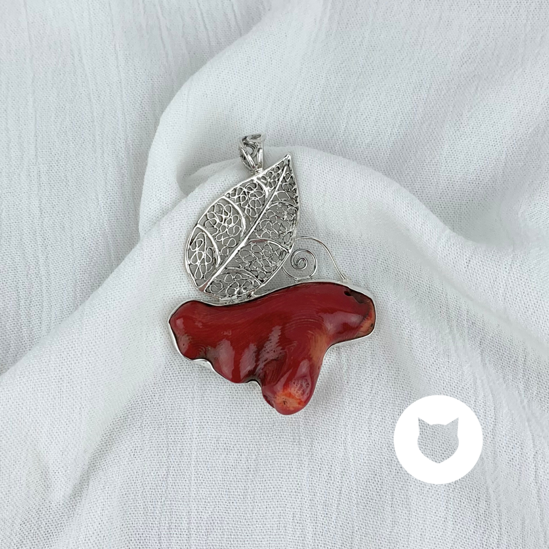 ?DIJE PLATA 925 HOJA Y CORAL DI0785M32