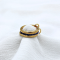 ANILLO ACERO TRIPLE CRISTALES AZULES AN3868G31