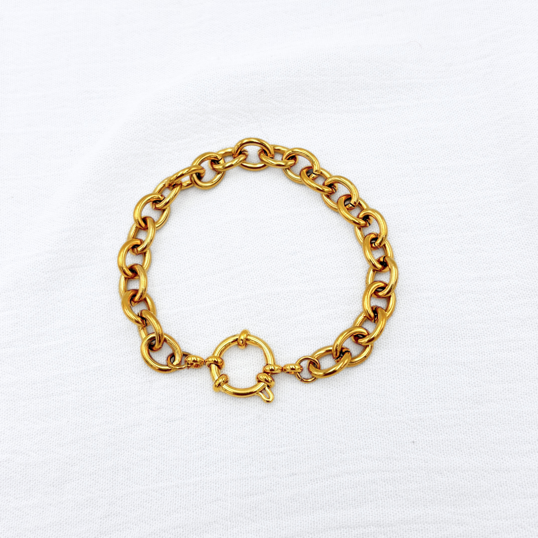 PULSERA ACERO ESLABONES CIERRE MARINERO PU2022G41