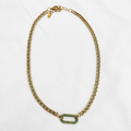 COLLAR DE CADENA GRUMET CON DIJE DE ESLABÓN ESMERALDA EN ACERO CO1885G40