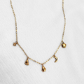 COLLAR DE ESLABONES FINOS CON DIJES ASTRALES Y DE LA SUERTE EN ACERO CO1888G30