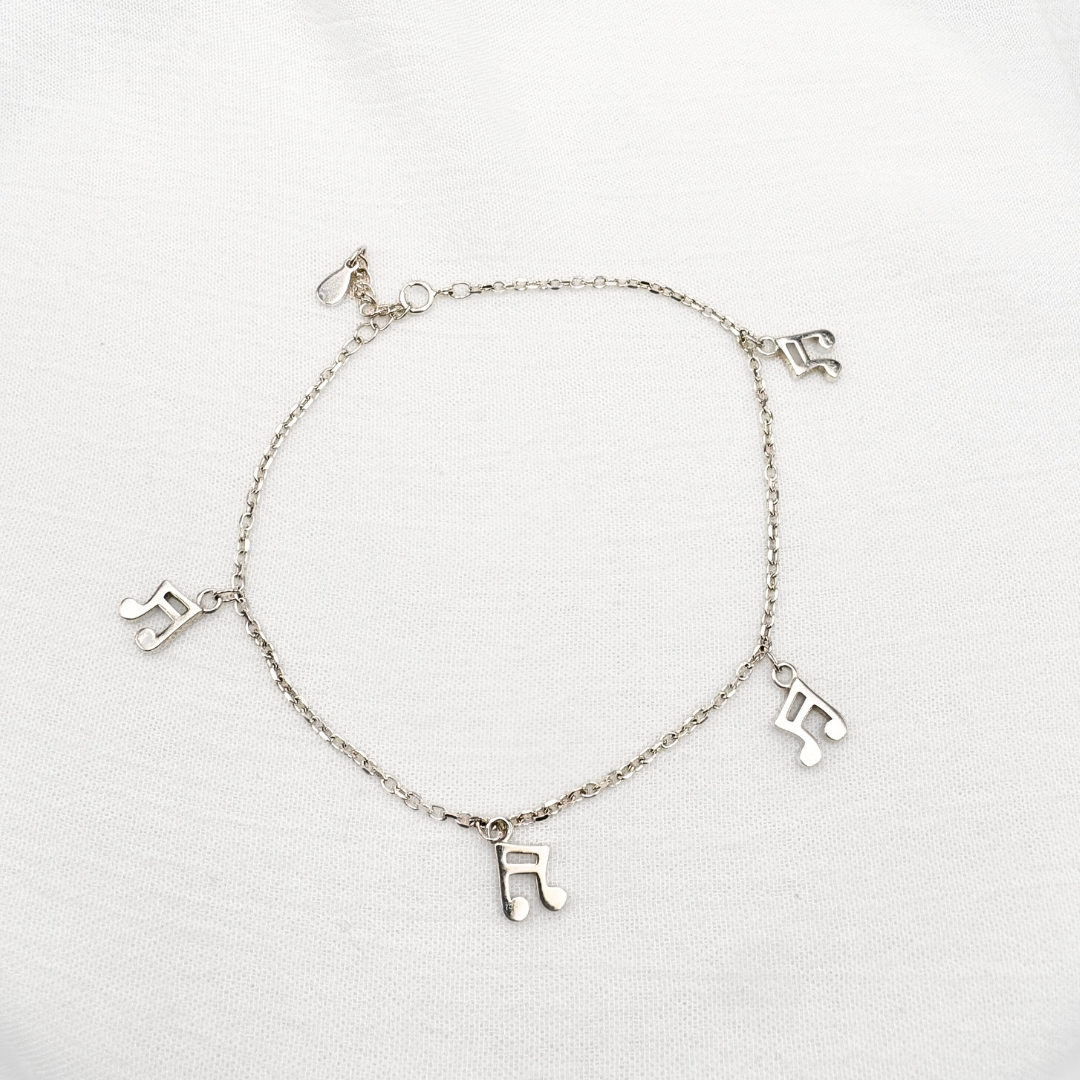TOBILLERA DE NOTAS MUSICALES EN PLATA 925 TO0123L21