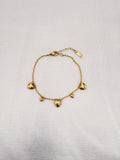 Pulsera de bolitas con Corazones Colgantes PU2063G48