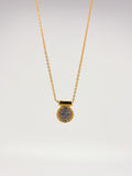Collar con medalla de san benito bicolor en baño de oro CO1915G44
