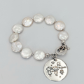 PULSERA DE PERLA REDONDA Y PLATA PU2093F30