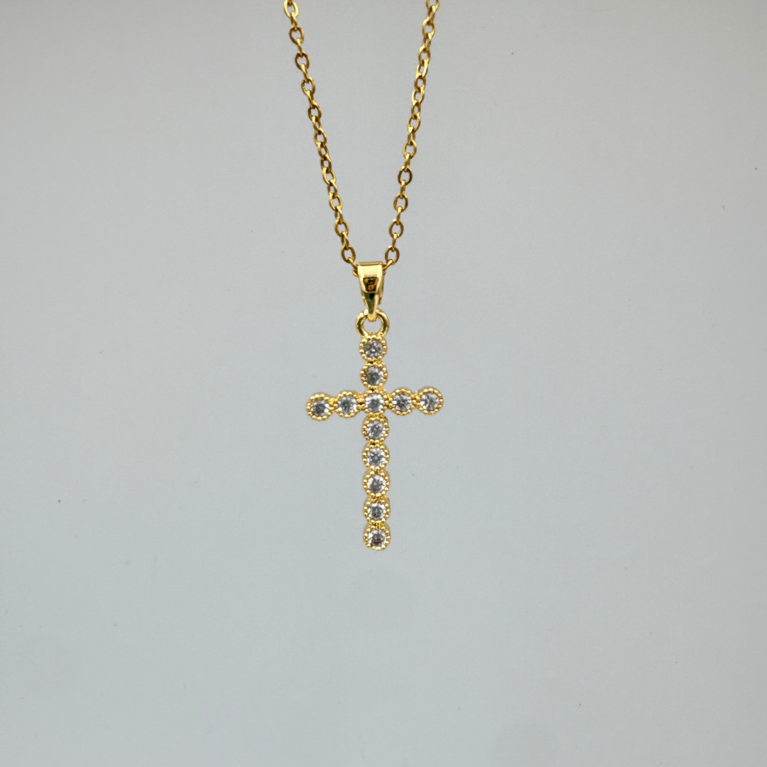 COLLAR CON CRUZ CON CIRCONIAS CO1945G138 TIENDA A&C