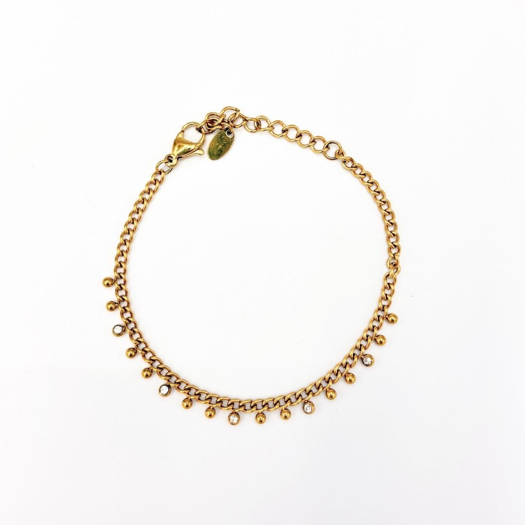 PULSERA EN ACERO CON CIRCONES COLGANTES PU2098G70
