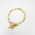 PULSERA DE CORAZÓN MARTILLADO BAÑO DE ORO PU2107G50