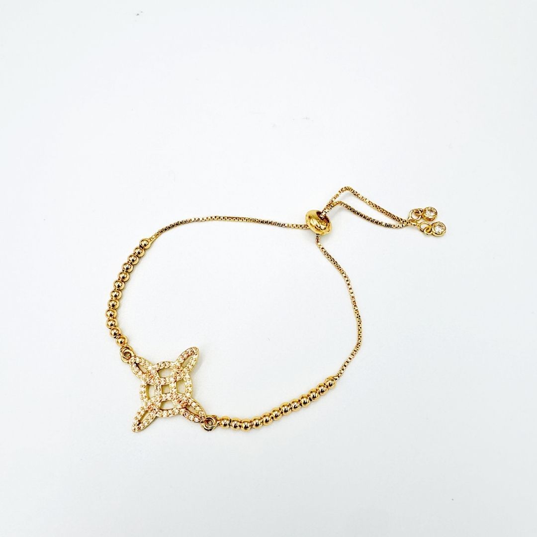 PULSERA DE NUDO DE BRUJA BAÑO DE ORO PU2106G68