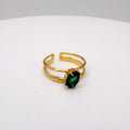 ANILLO DE BANDA DOBLE CON CIRCONIA VERDE ESMERALDA (AJUSTABLE)  AN3951G158