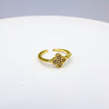ANILLO DE FLOR CON CRISTALES EN BAÑO DE ORO (AJUSTABLE) AN3966G96