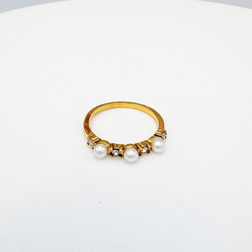 ANILLO CON 3 PERLAS EN ACERO TALLA 7 AN3970G26