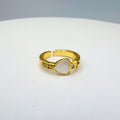 ANILLO DE CORAZÓN MADRE PERLA BAÑO DE ORO AJUSTABLE AN3971G30