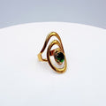 ANILLO DE ESPIRAL CON CRISTAL VERDE EN ACERO Y AJUSTABLE AN3978G58