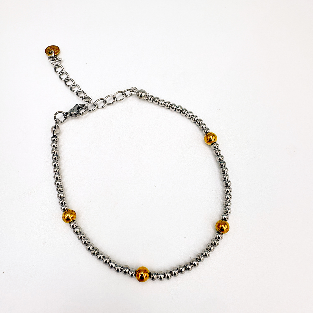 PULSERA DE ESFERAS BITONO EN ACERO  PU2128G197