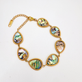 PULSERA DORADA DE DIJES EN FORMA DE GOTAS DE ABULÓN   EN ACERO PU2129G61