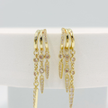 ARETES TIPO ARGOLLA CON COLGANTES DE CRISTAL EN BAÑO DE ORO AR3245G43