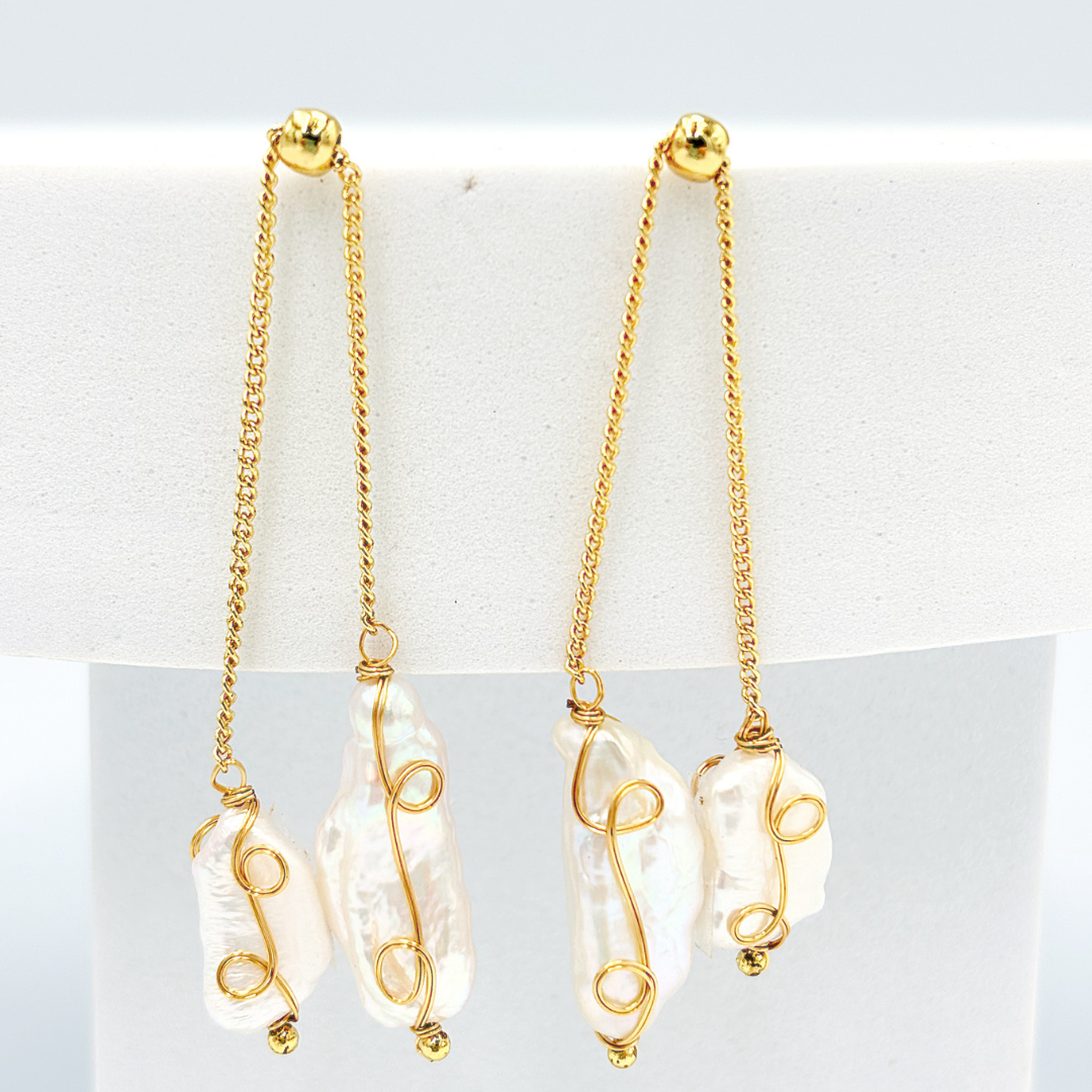 ARETES DE ACERO CON PERLA CULTIVADA AR3250G41