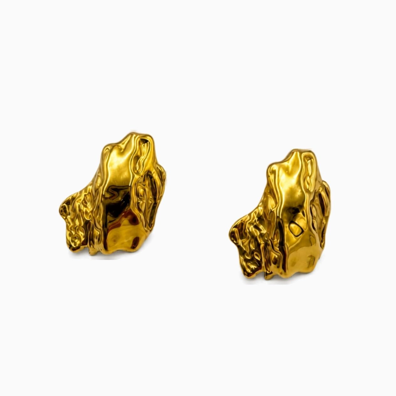 Aretes dorados irregular AR3313G60