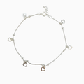 Tobillera de plata corazones TO139G23