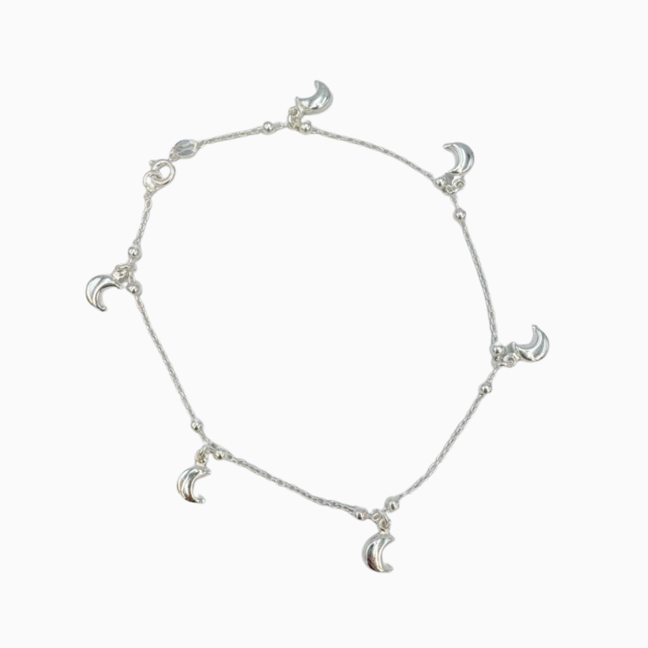 Tobillera plata de lunas TO139G22