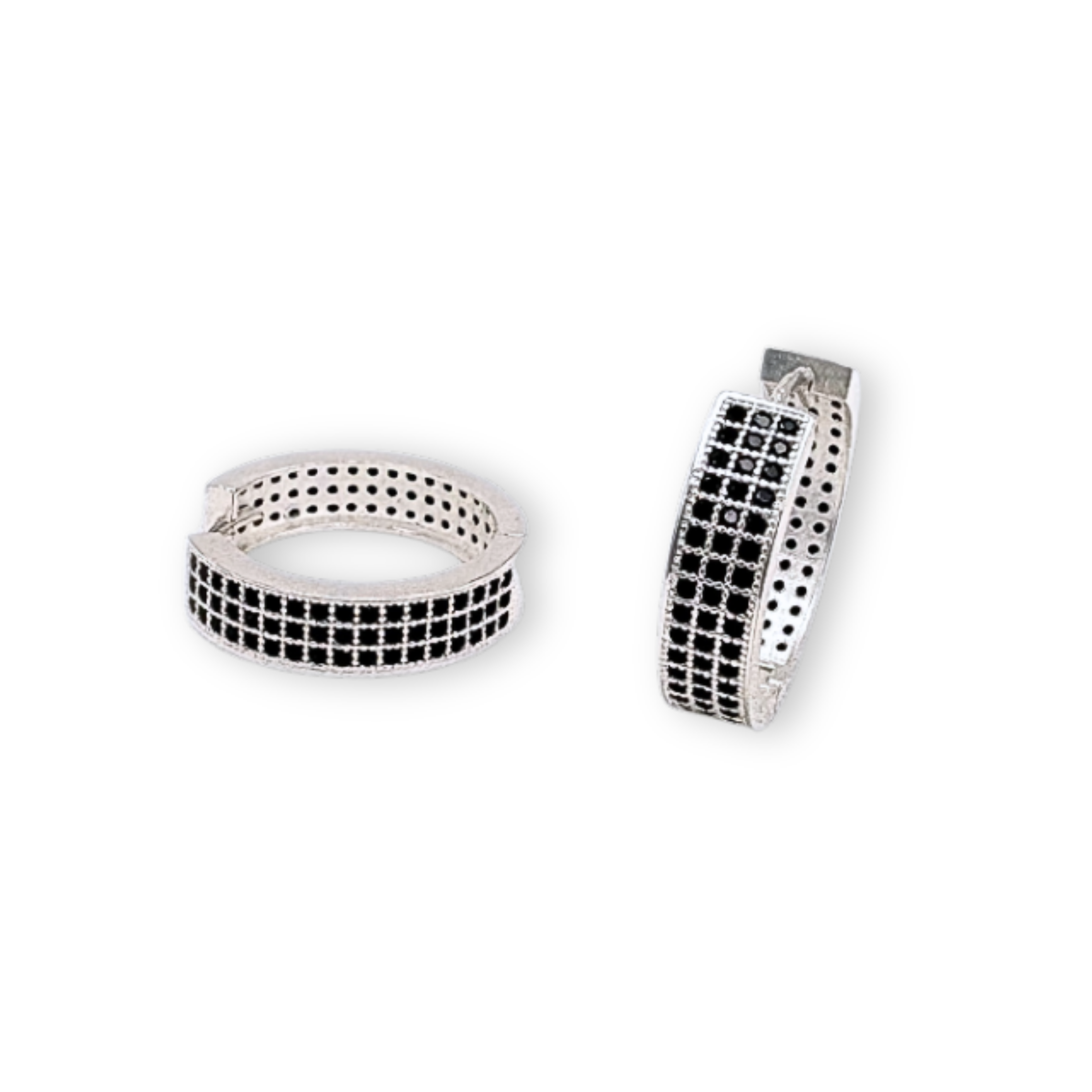 Argollas Huggies cristales negros AG1889L22