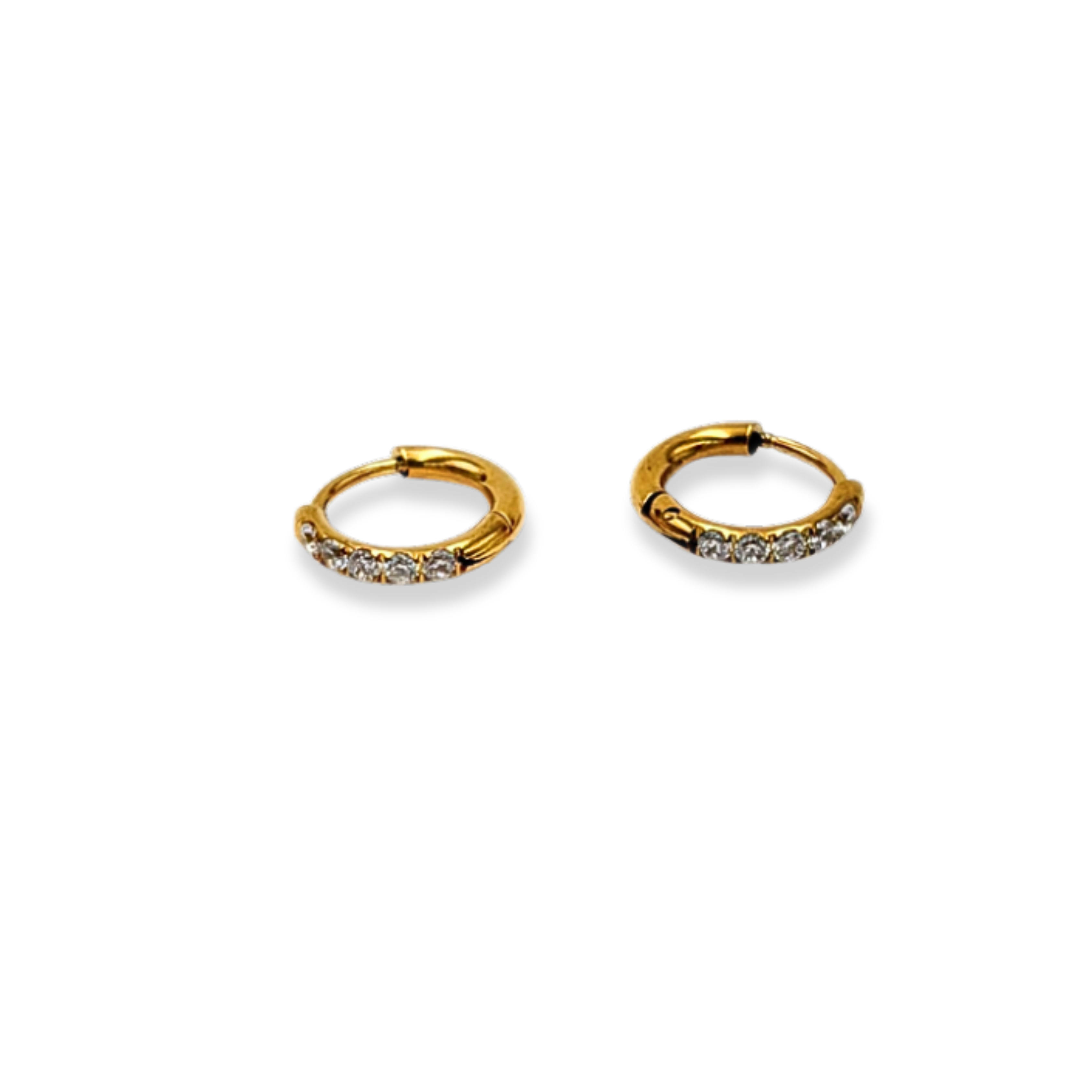 Argollas Huggie Minimalistas con Cristales