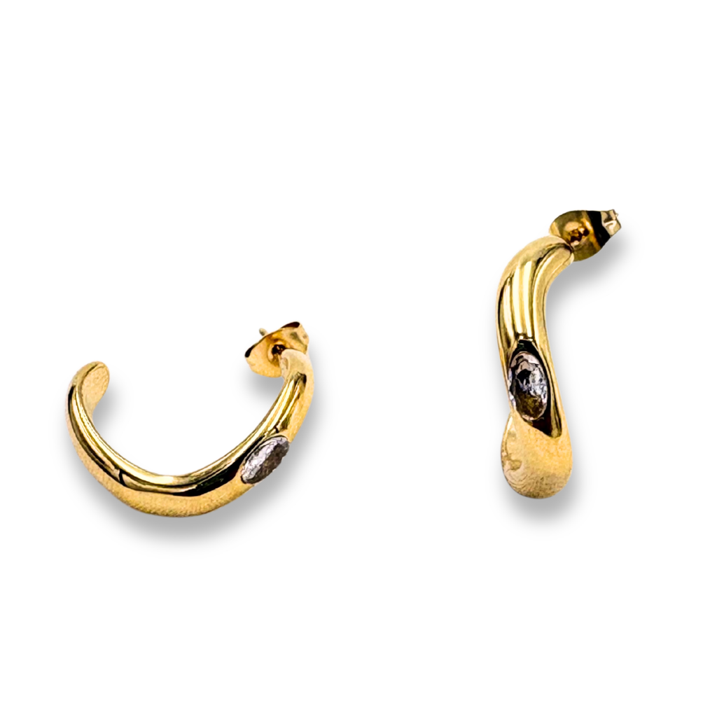 Argollas curveadas cristal