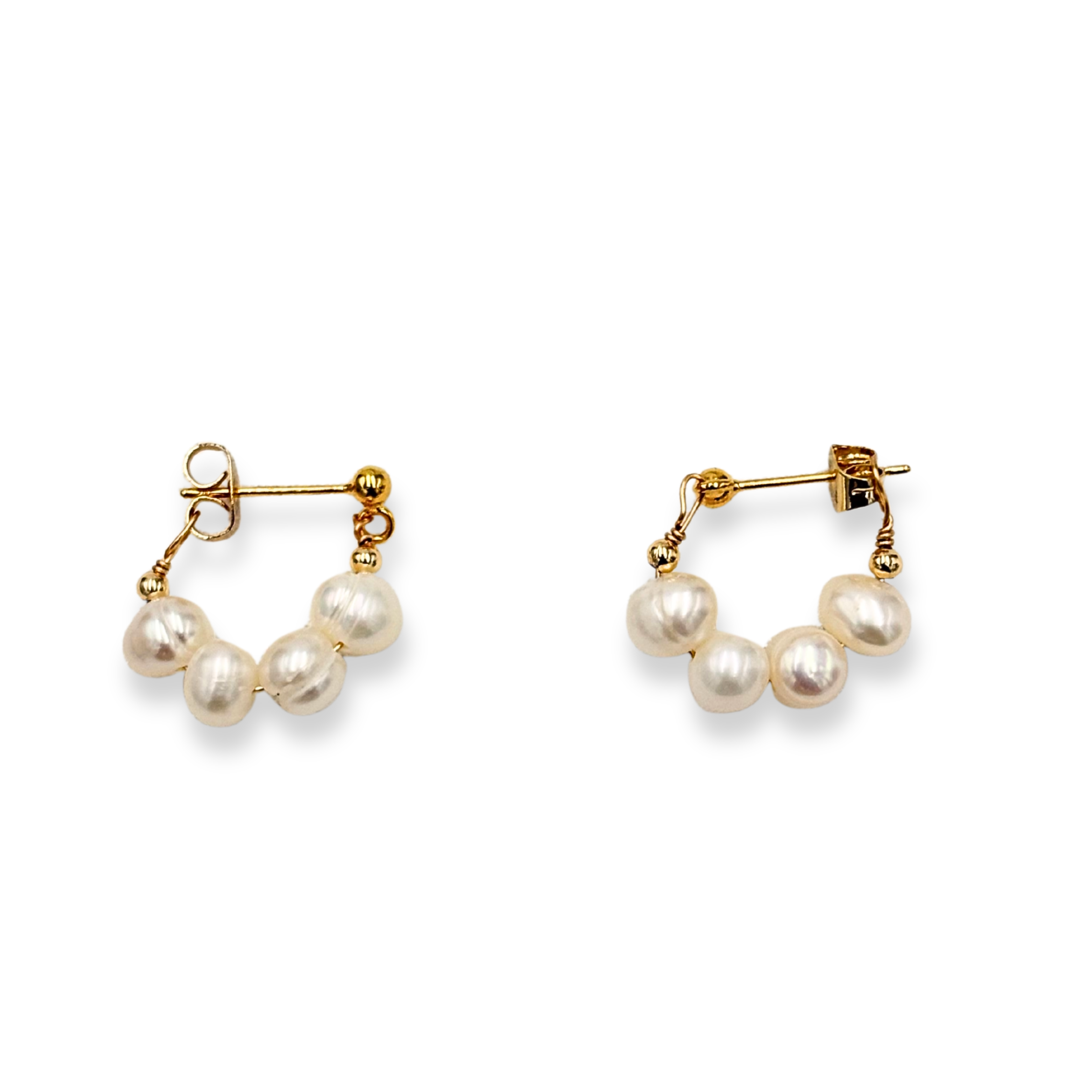 Argollas cuerda de perlas