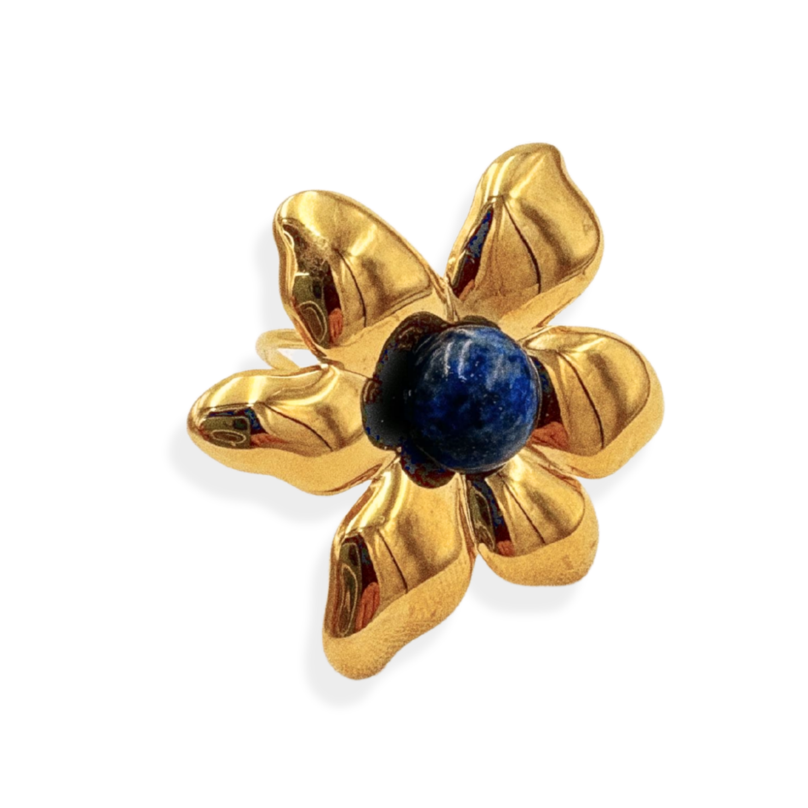 Anillo flor lapislázuli