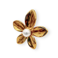 Anillo flor con perla