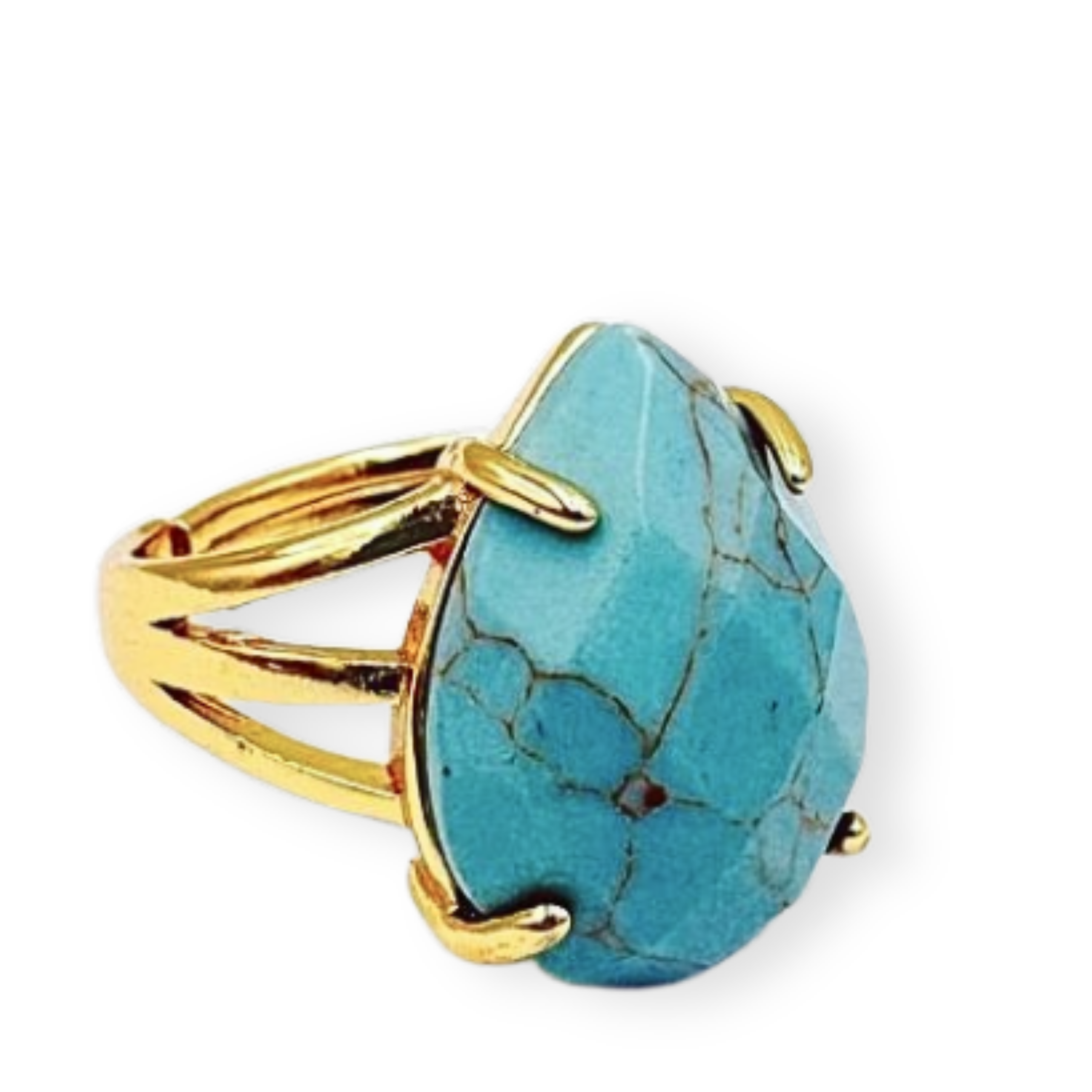 Anillo turquesa dorado AN3944G120