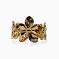 Anillo de flores en acero ajustable AN4042G67