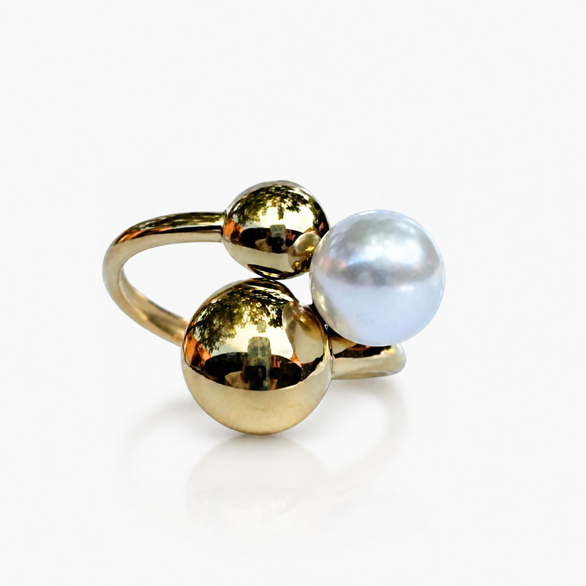Anillo perla ajusta en acero AN4044G78