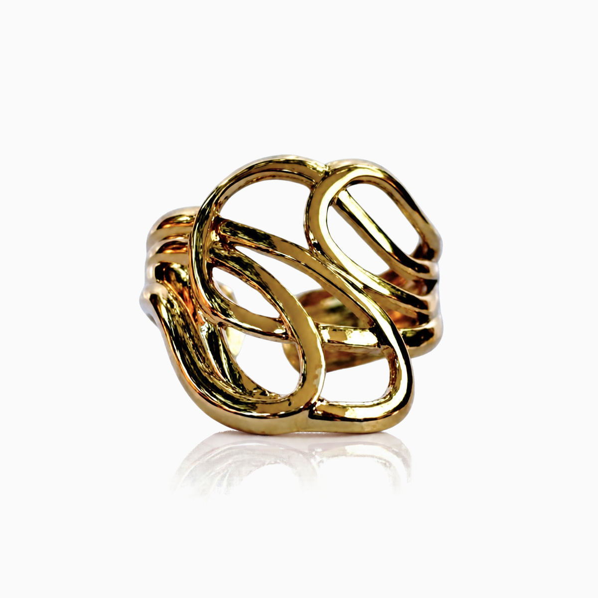Anillo ancho de diseño de nudos ajustable en acero AN4047G67