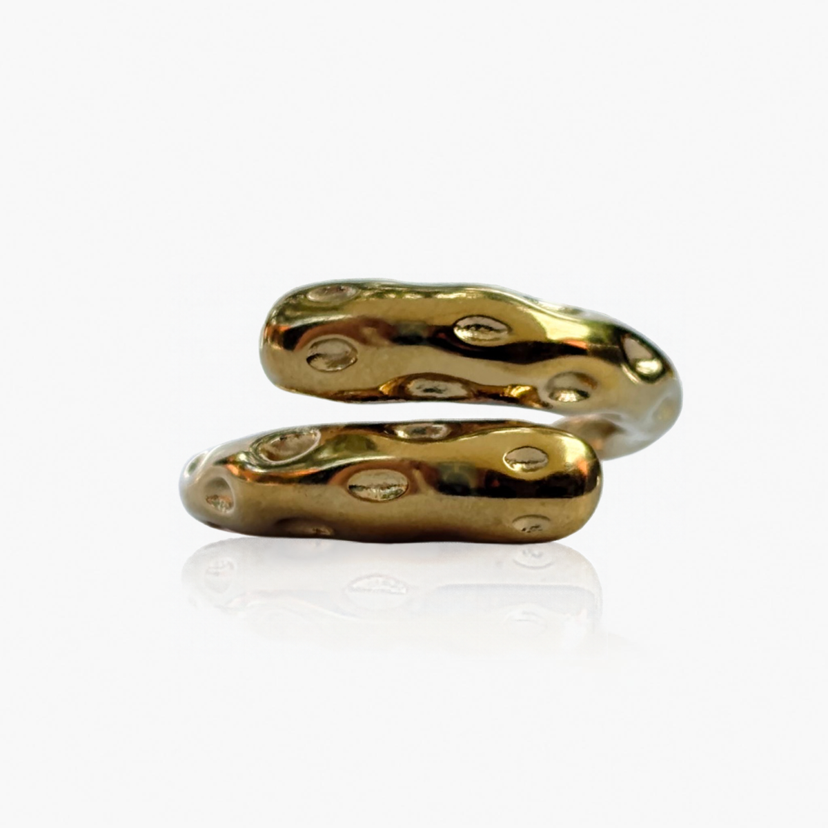 Anillo texturizado abierto ajustable en acero AN4048G96