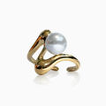 Anillo con perla ajustable en acero AN4050G78