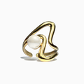 Anillo con perla ajustable en acero AN4051G78