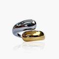 Anillo de acero, dorado y plateado combinado ajustable AN4060G48